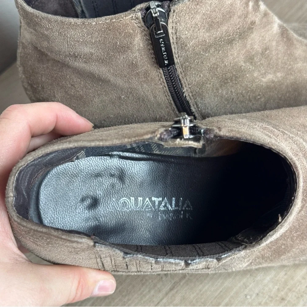 Aquatalia Fallon Suede Chelsea Ankle Boots 8.5 Women’s Brown